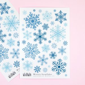 Wintery Snowflakes Sticker Sheet - Design by Willwa