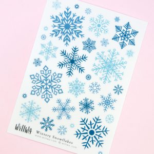Wintery Snowflakes Sticker Sheet - Design by Willwa