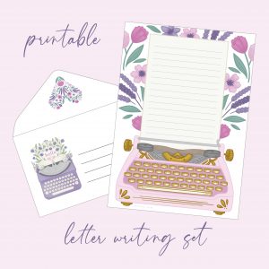 Floral Typewriter Set