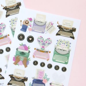 Beautiful Typewriters Sticker Sheet - Design by Willwa
