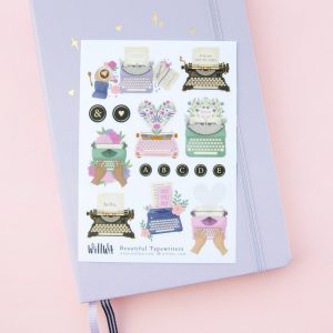 Beautiful Typewriters Sticker Sheet - Design by Willwa