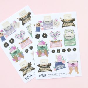 Beautiful Typewriters Sticker Sheet - Design by Willwa