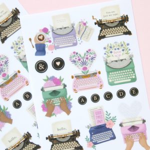 Beautiful Typewriters Sticker Sheet - Design by Willwa
