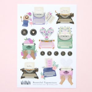 Beautiful Typewriters Sticker Sheet - Design by Willwa