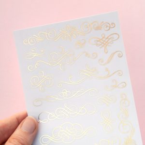 Gold Letter Flourish Sticker Sheet - Design by Willwa