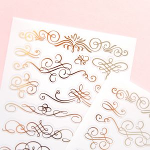 Gold Letter Flourish Sticker Sheet - Design by Willwa