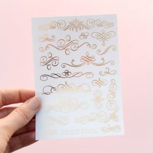 Gold Letter Flourish Sticker Sheet - Design by Willwa