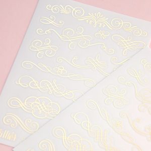 Gold Letter Flourish Sticker Sheet - Design by Willwa