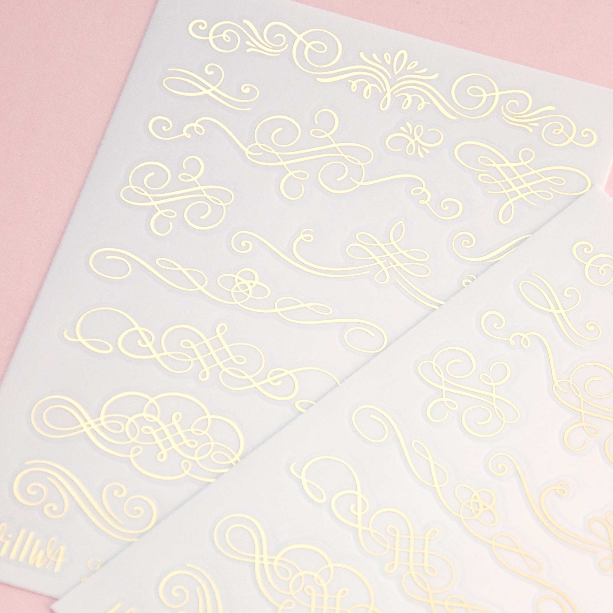 Gold Letter Flourish Sticker Sheet - Design by Willwa