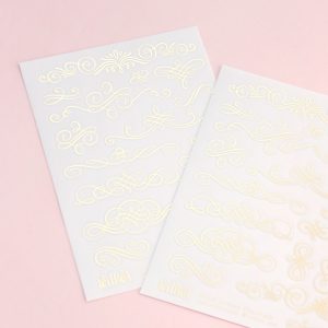 Gold Letter Flourish Sticker Sheet - Design by Willwa