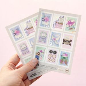 Stamps from Sweden Sticker Sheet - Design by Willwa