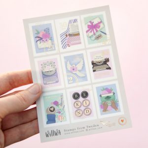 Stamps from Sweden Sticker Sheet - Design by Willwa