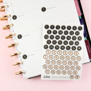 Typewriter Key Numbers Sticker Sheet - Design by Willwa