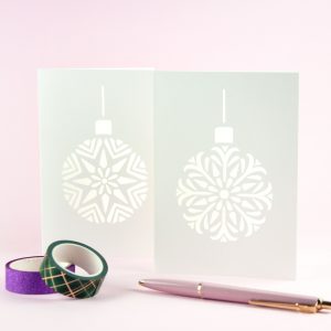 Christmas Baubles Cutout Card Set - Design by Willwa