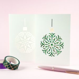 Christmas Baubles Cutout Card Set - Design by Willwa