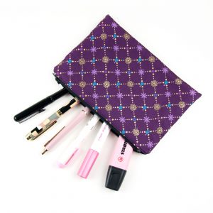 Pencil Case Purple & Gold - Design by Willwa