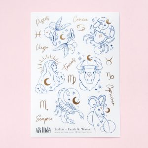 Zodiac - Earth and Water Sticker Sheet - Design by Willwa