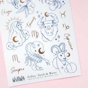 Zodiac - Earth and Water Sticker Sheet - Design by Willwa