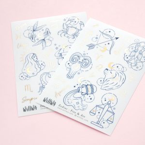 Zodiac Sticker Sheets - Design by Willwa