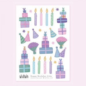Happy Birthday Gifts Stickers - Design by Willwa