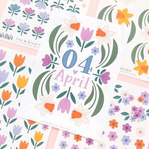 April Flowers Sticker Bundle - Design by Willwa