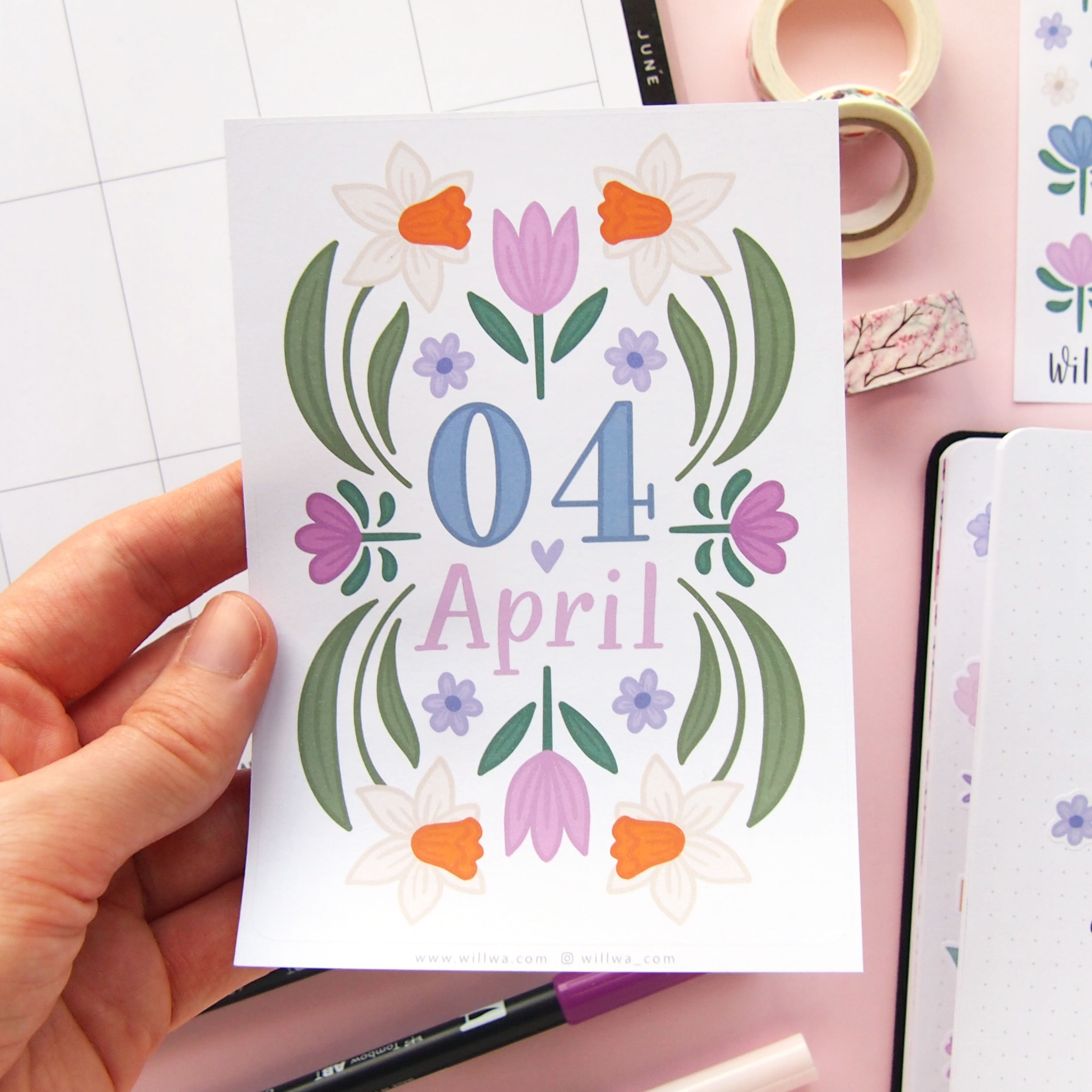 April Flowers Sticker Bundle - Design by Willwa