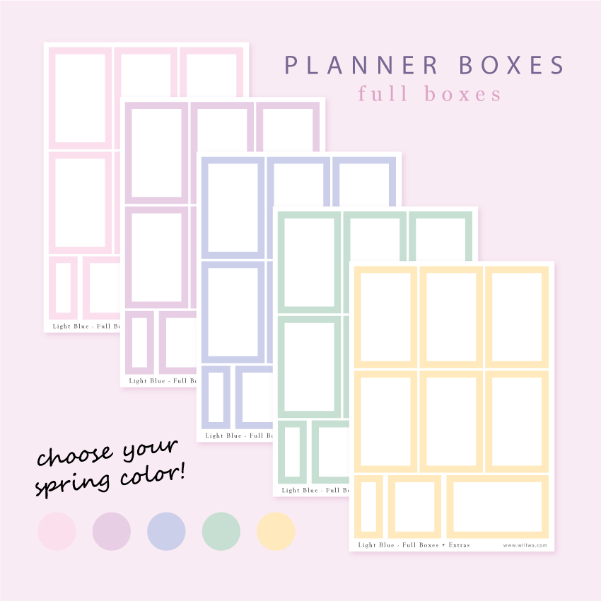 Spring colored Box Stickers - Design by Willwa