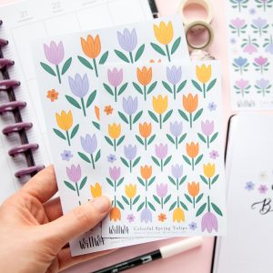 Colorful Spring Tulips Stickers - Design by Willwa