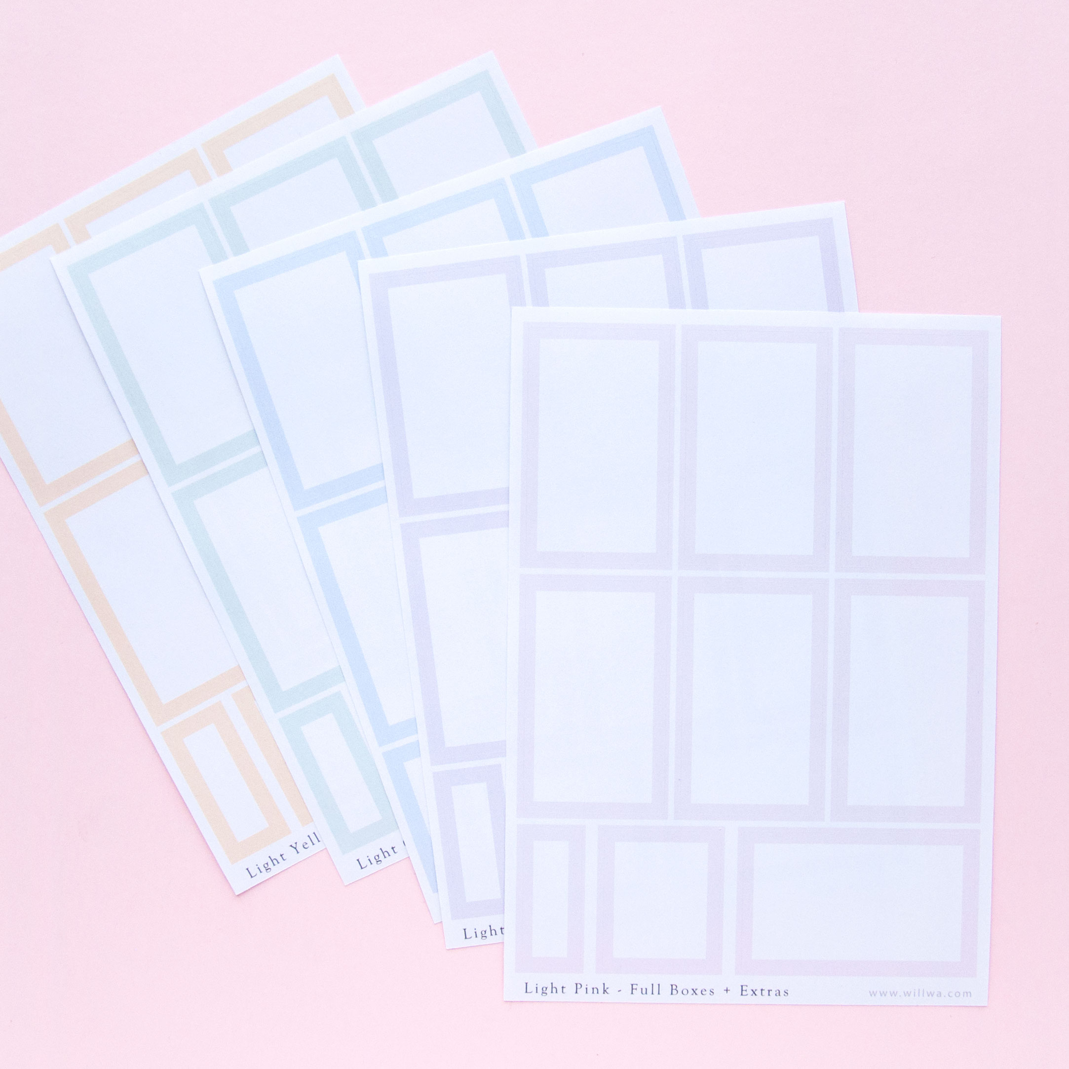 Spring colored Boxes Sticker Bundles - Design by Willwa
