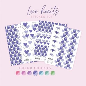 Love Hearts Sticker Bundle - Design by Willwa