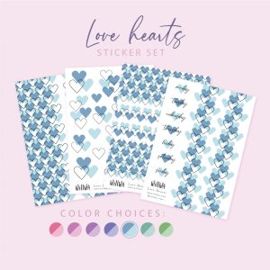 Love Hearts Sticker Bundle - Design by Willwa