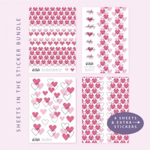 Love Hearts Sticker Bundle - Design by Willwa