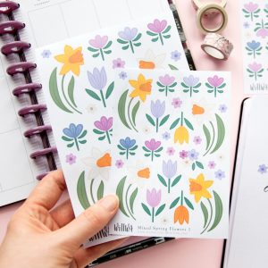 Mixed Spring Flowers Stickers - Design by Willwa