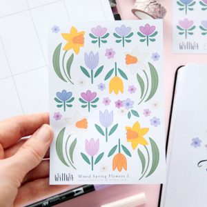 Mixed Spring Flowers Stickers - Design by Willwa