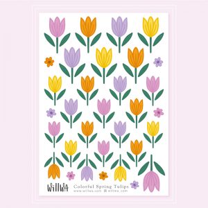 Colorful Spring Tulips Stickers - Design by Willwa