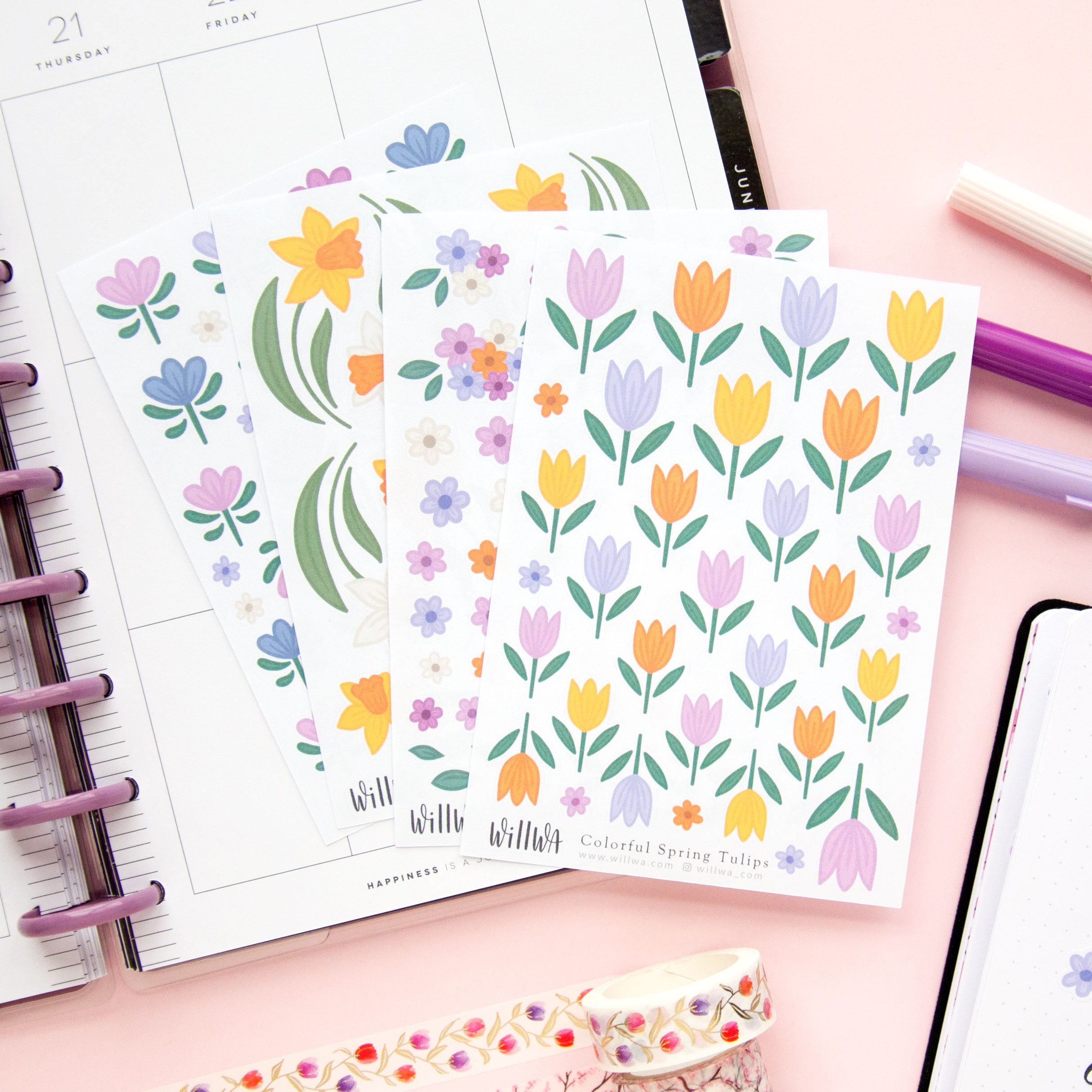 Spring Flowers Sticker Bundle - Design by Willwa