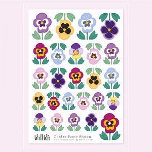 Garden Pansy Season Stickers - Design by Willwa