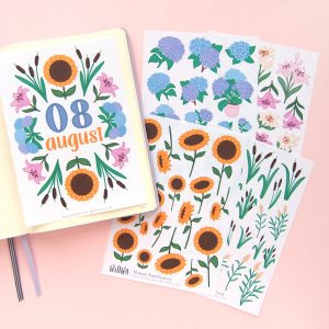 August Flower Sticker Bundle - Design by Willwa