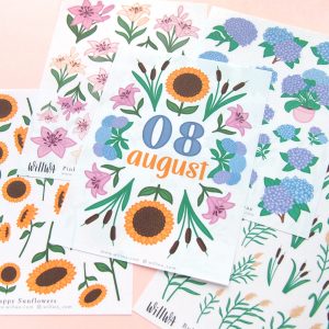 August Flower Sticker Bundle - Design by Willwa
