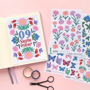 September Flower Sticker Bundle - Design by Willwa