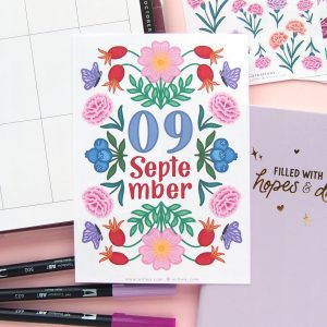 September Flower Sticker Bundle - Design by Willwa