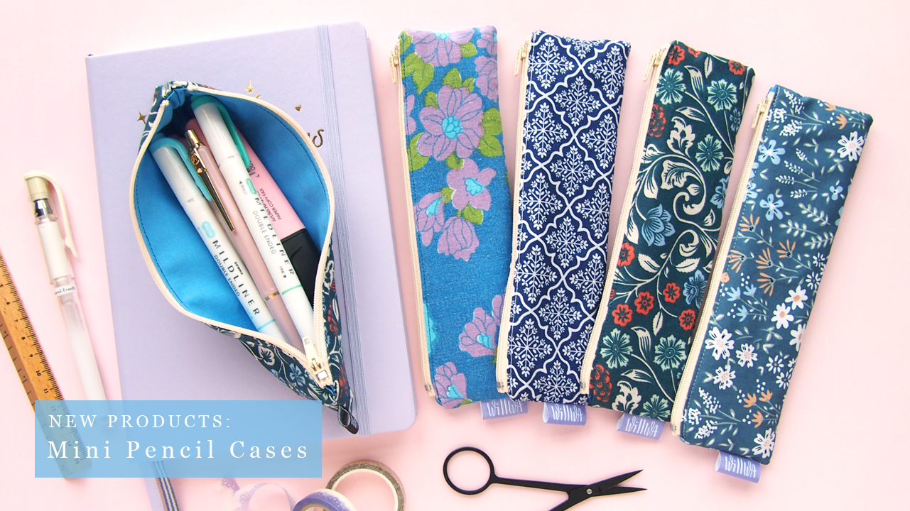 Mini Pencil Cases Blue - Design by Willwa
