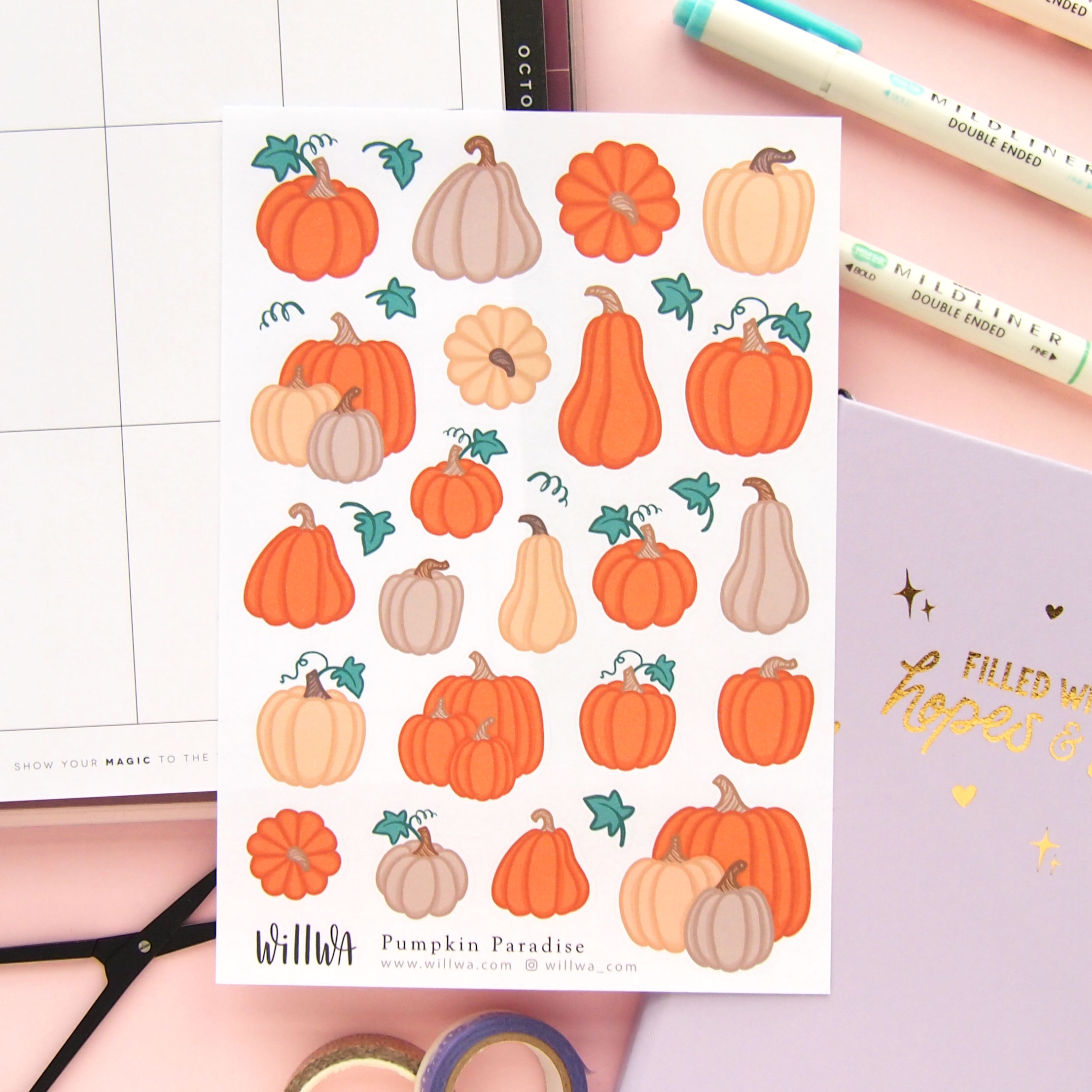 October Flower Sticker Bundle - Design by Willwa