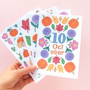 October Flower Sticker Bundle - Design by Willwa