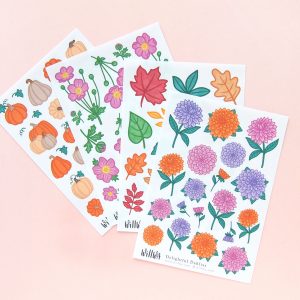 October Flower Sticker Bundle - Design by Willwa