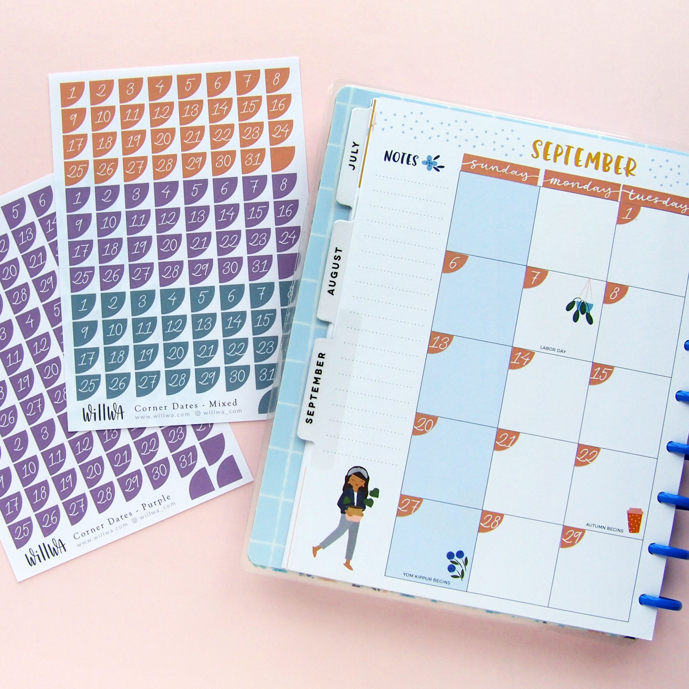 Halloween Corner Date Stickers - Design by Willwa