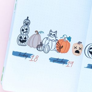 Halloween Brush Stroke Weekdays Stickers - Design by Willwa