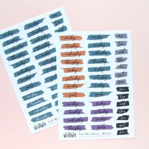 Halloween Brush Stroke Weekdays Stickers - Design by Willwa