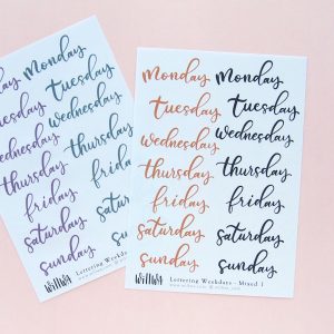 Halloween Lettering Weekdays Stickers - Design by Willwa