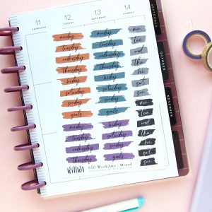 Halloween Brush Stroke Weekdays Stickers - Design by Willwa